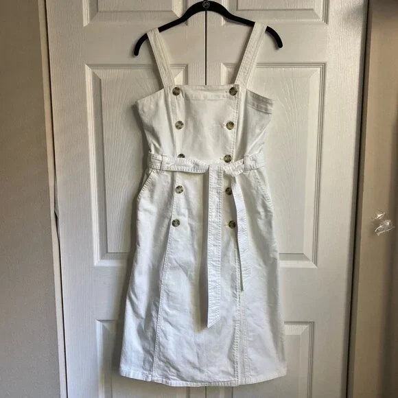 white denim dress j crew Holy Shift! 1 White Denim Dress, 11 Outfit Ideas